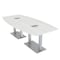Skutchi Designs 45 in W, 96 in L, 29 in H, Engineered Wood Top, White HAR-BOT-46x93-DOU-ELEC-WHCYPRESS - alternate 1